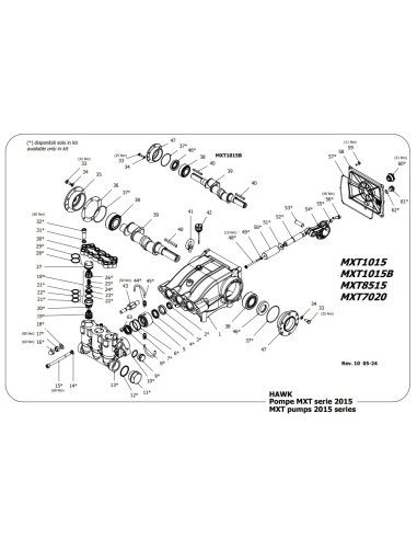 Bomba Hawk Leuco  MXT7020R 200 bar 70 l/min 1450 RPM