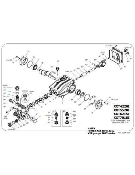 Bomba Hawk Leuco XXT 6215 IR, 150 BAR, 62 l/min, 1450 RPM