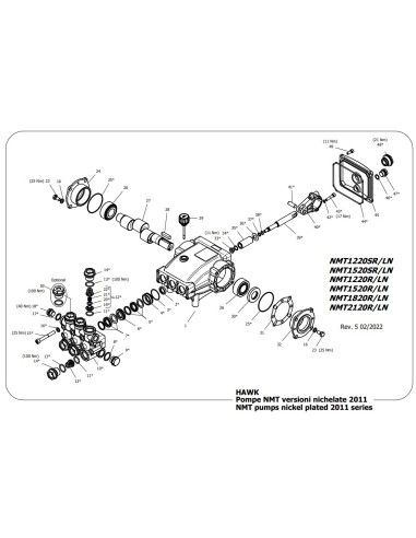 Bomba Hawk Leuco nmt1520ln. Modelo 200 bar 15l/min 1450 rpm