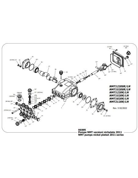 Bomba Hawk Leuco nmt2120rn modelo 200 bar 21 l/min 1450 rpm