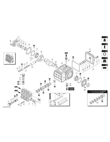 Bomba alta presión Annovi Reverberi XW 26.20N DX 200 bar 26 l/min