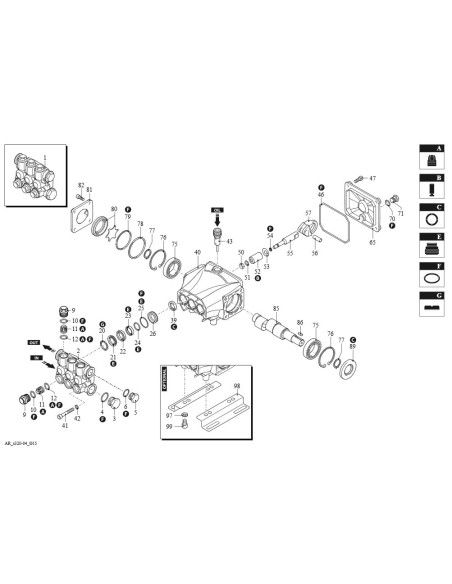 BOMBA AR R.C 04.10 N DX 4L/MIN 100 BAR 1450 RPM