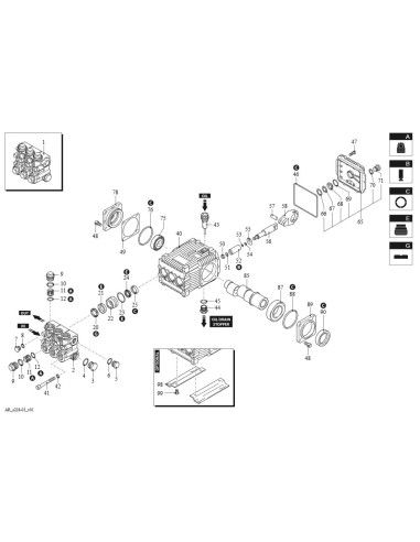 BOMBA AR RK21.20HN SX 200 BAR 21 L/MIN D.24mm 1450 RPM