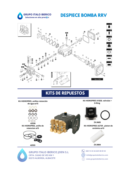 BOMBA AR RRV 4G36 D DX 1"+VALV.INT.SX 3400 RPM