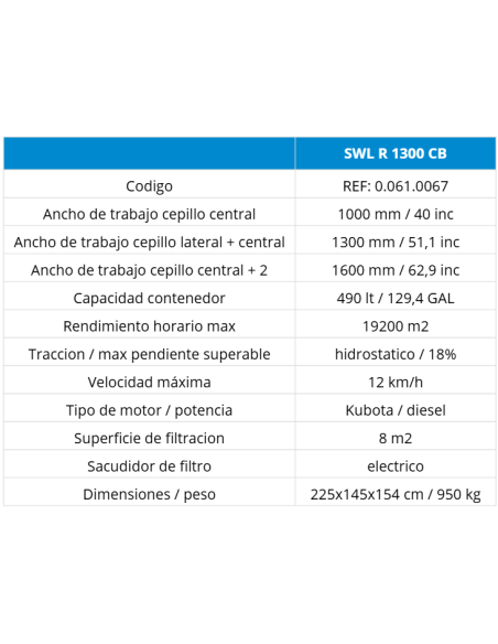 SWL R 1300 CB | Barredora Industrial de Operador a Bordo | Hidropres