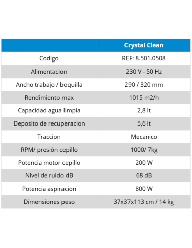 CRYSTAL CLEAN | Fregadora Profesional de Operador Apeado | Hidropres