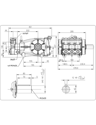 Bomba Hawk Leuco HFR120SR 150 bar