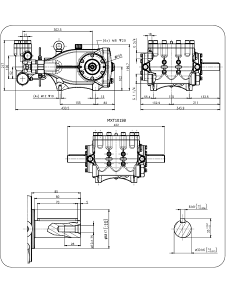 Bomba Hawk Leuco MXT1015R 150 bar