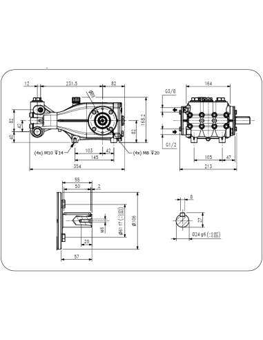Bomba alta presión Hawk Leuco PXI1550IL 500 bar 15 l/min