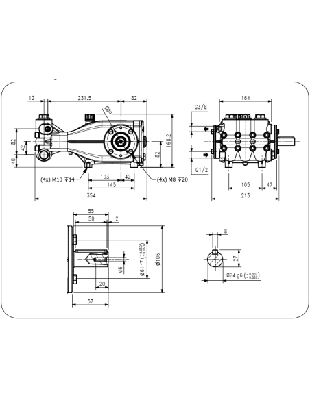 Bomba alta presión Hawk Leuco PXI1550IL 500 bar 15 l/min