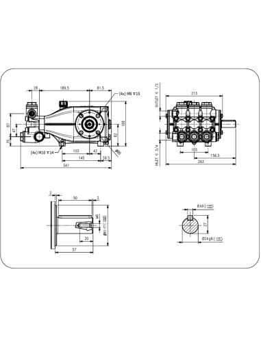 Bomba alta presión Hawk Leuco XLT3020HTIL 200 bar 30 l/min