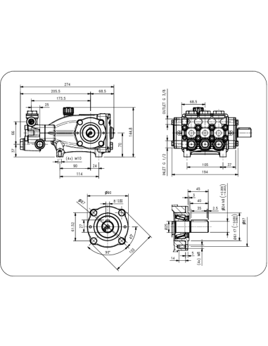 Bomba alta presión Hawk Leuco NMT2120HTR 200 bar 21 l/min
