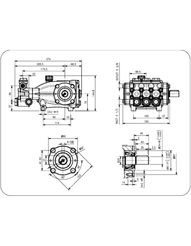 Bomba alta presión Hawk Leuco NMT2120CWL 200 bar 21 l/min