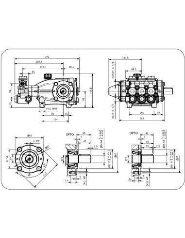 Bomba alta presión Hawk Leuco NMT2120LN 200 bar 21 l/min