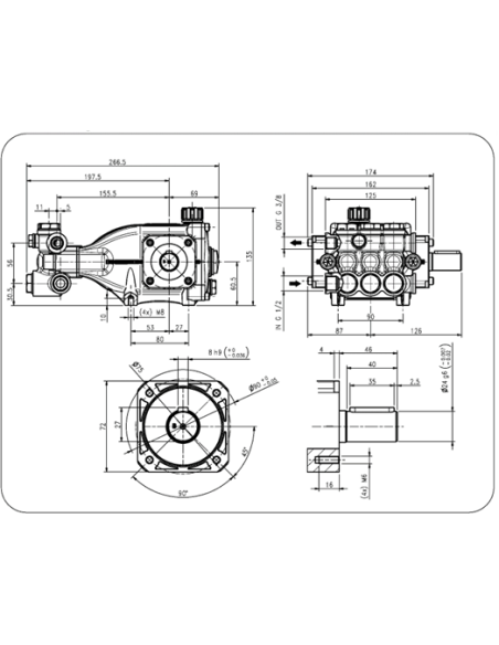 Bomba alta presión Hawk Leuco NHD1515L 150 bar 15 l/min