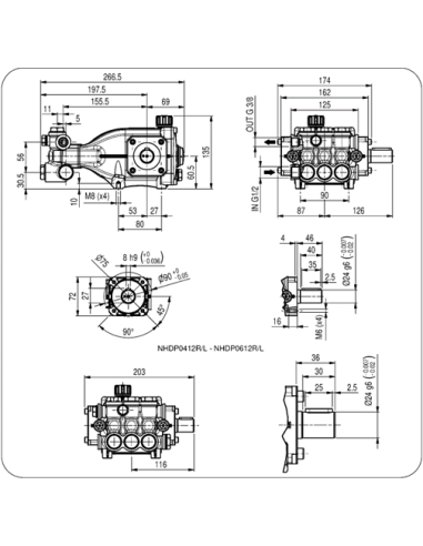 Bomba alta presión Hawk Leuco NHD0612R 120 bar 6 l/min