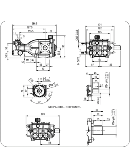 Bomba alta presión Hawk Leuco NHD0612R 120 bar 6 l/min