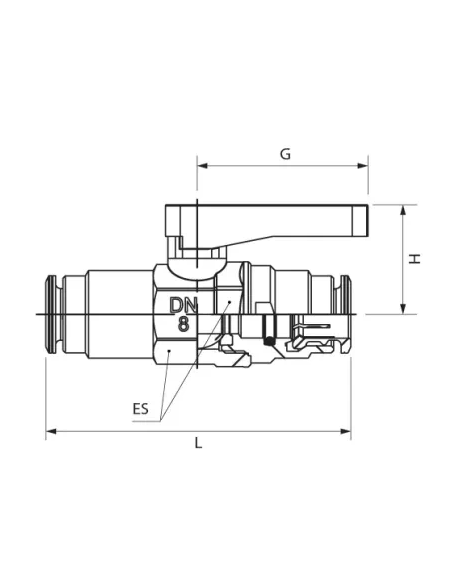 Llave de paso nebulizar 3/8 tubo - tubo