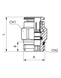 Racord nebulizar 1/4M - 3/8 poliamida 2